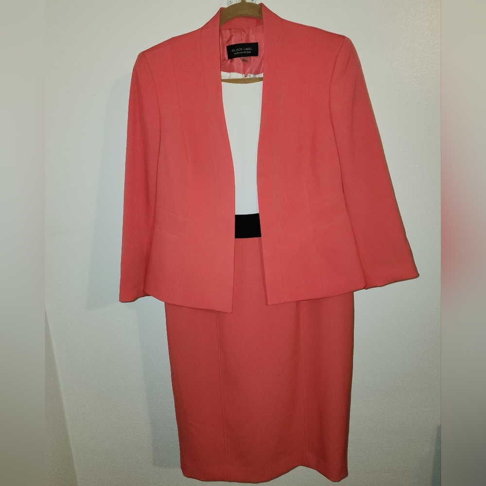 Black Label Beautiful Pink and White Dress with Blazer Jacket